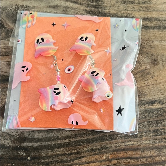 Handmade Ghost Dangle Earrings $8 or 3 for $15 - Picture 2 of 2